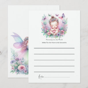 Fairy & Butterfly Garden Flutter Love Baby Shower Advice Card