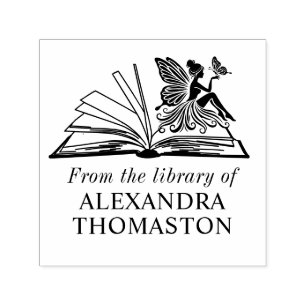 Fairy Butterfly Open Book “From the Library of” Self-inking Stamp