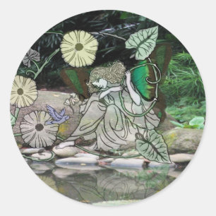 Fairy by the Water2 Classic Round Sticker