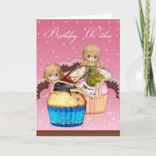 Fairy Cake Carte de voeux d'anniversaire (Devant)