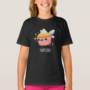 Fairy Cake Funny Cupcake Pun Dark BG T-Shirt
