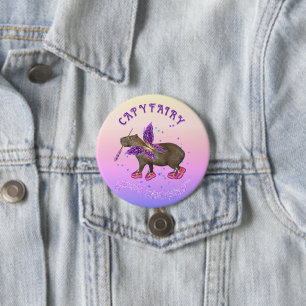 Fairy Capybara Magic 3 Inch Round Button
