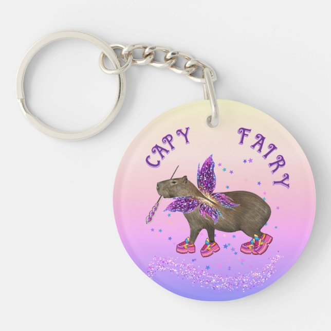 Fairy Capybara Magic Keychain (Front)