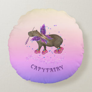 Fairy Capybara Magic Round Pillow