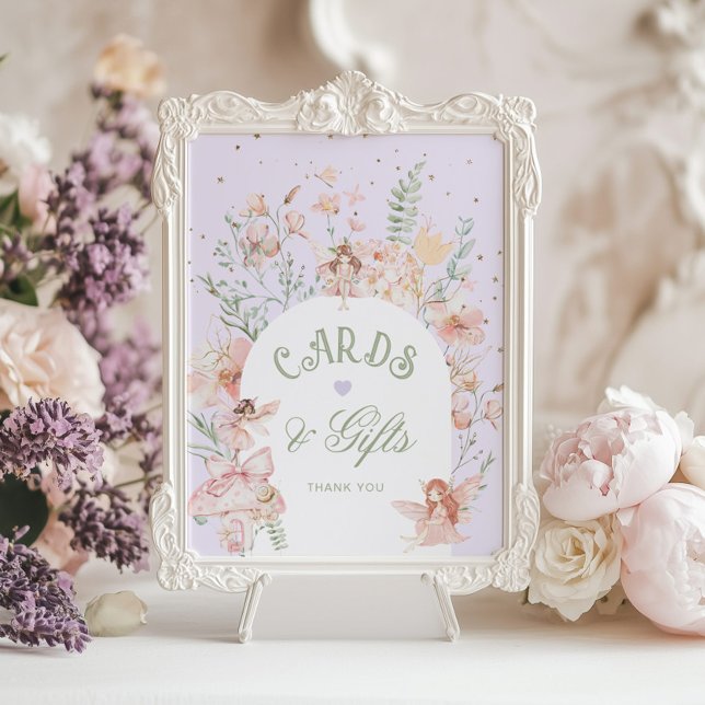Fairy Cards and gifts Whimsical Purple Birthday Poster (Creator Uploaded)