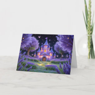 Fairy Castle of the Hidden Lavender Grove Holiday Card