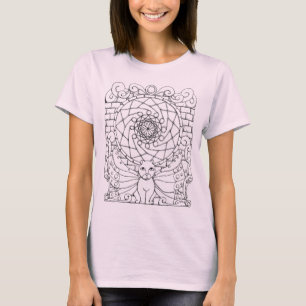 Fairy Cat and Rose Window T-Shirt