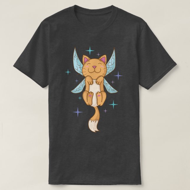 Fairy Cat with Wings  T-Shirt (Design Front)