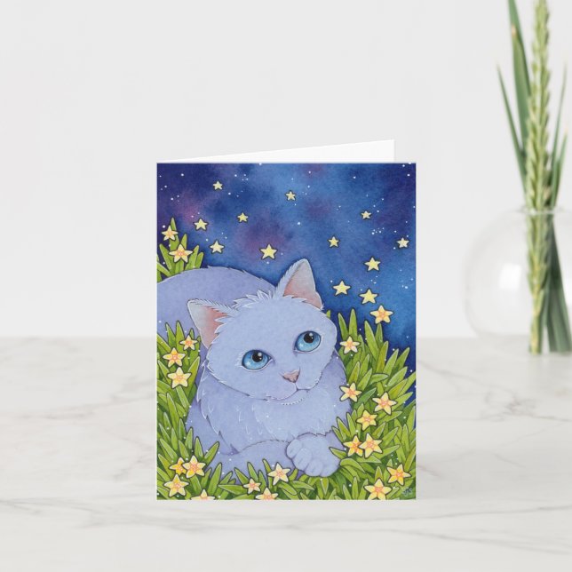 Fairy Cats Affirmation cute cat fairy STARS card (Front)