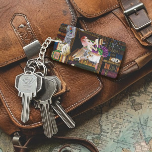 Fairy Cats Books Library Fantasy Keychain