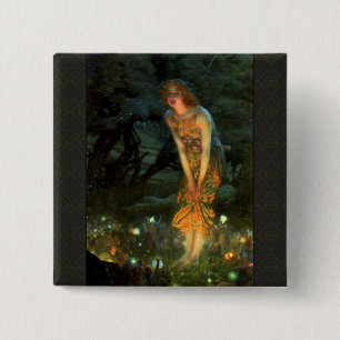 Fairy Circle Fairies Midsummer Eve 2 Inch Square Button