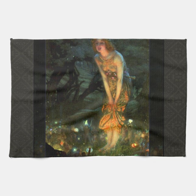 Fairy Circle Fairies Midsummer Eve Kitchen Towel (Horizontal)