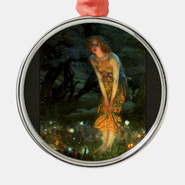 Fairy Circle Fairies Midsummer Eve Metal Ornament (Front)