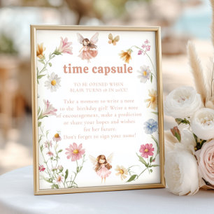 Fairy Colourful Widflower Birthday Time Capsule Poster