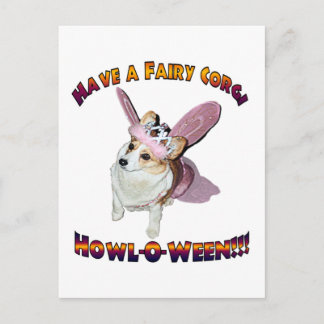 Fairy Corgi Howl-o-ween Postcard
