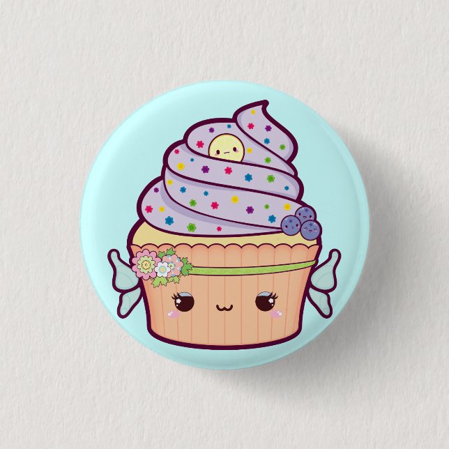 Fairy Cupcake 1 Inch Round Button (Front)