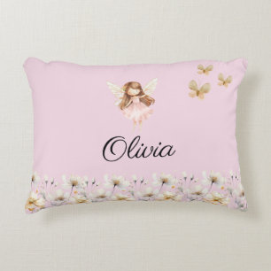 Fairy Cute Garden Enchanted Personalized Name Accent Pillow