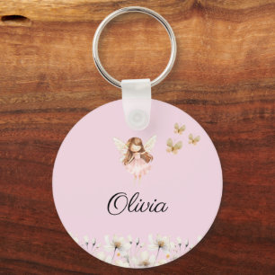 Fairy Cute Garden Enchanted Personalized Name Keychain