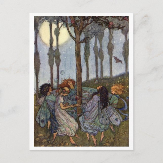 Fairy Dance Vintage Illustration Postcard (Front)