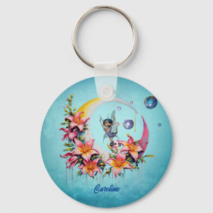 Fairy dancing on the moon keychain