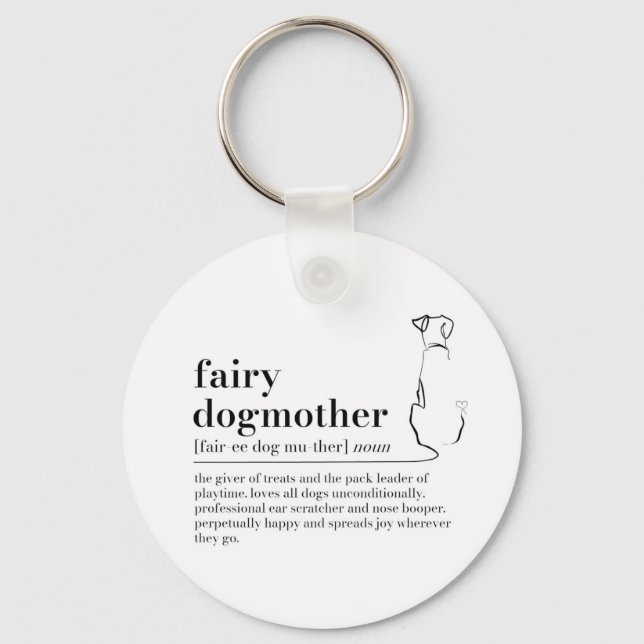 Fairy Dogmother Definition Key Ring, Dog Mom Gifts Keychain (Front)