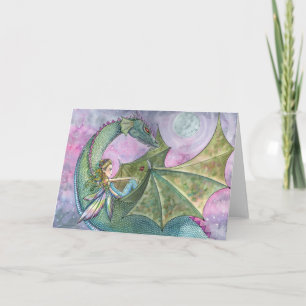 Fairy Dragon Blank Card by Molly Harrison