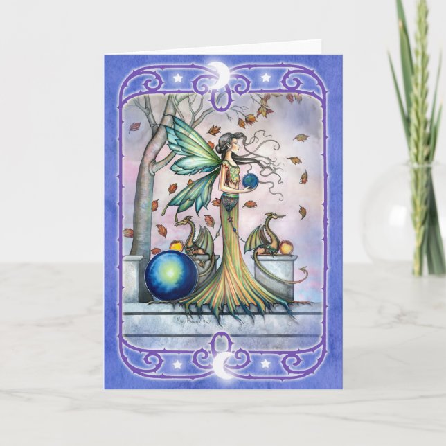 Fairy Dragon Blank Greeting Card (Front)