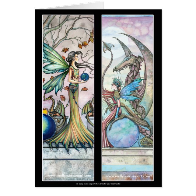 Fairy Dragon Bookmarks Card by Molly Harrison (Front)