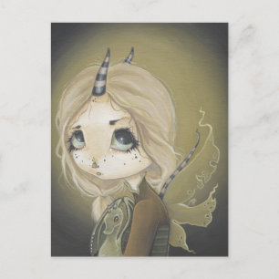 Fairy Dragon postcard green