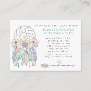 Fairy Dream Catcher Baby Shower Book Request Enclosure Card