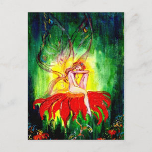 FAIRY DREAMING ON THE FLOWER POSTCARD