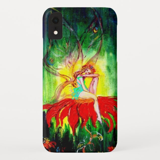 FAIRY DREAMING ON THE RED  FLOWER green yellow Case-Mate iPhone Case (Back)