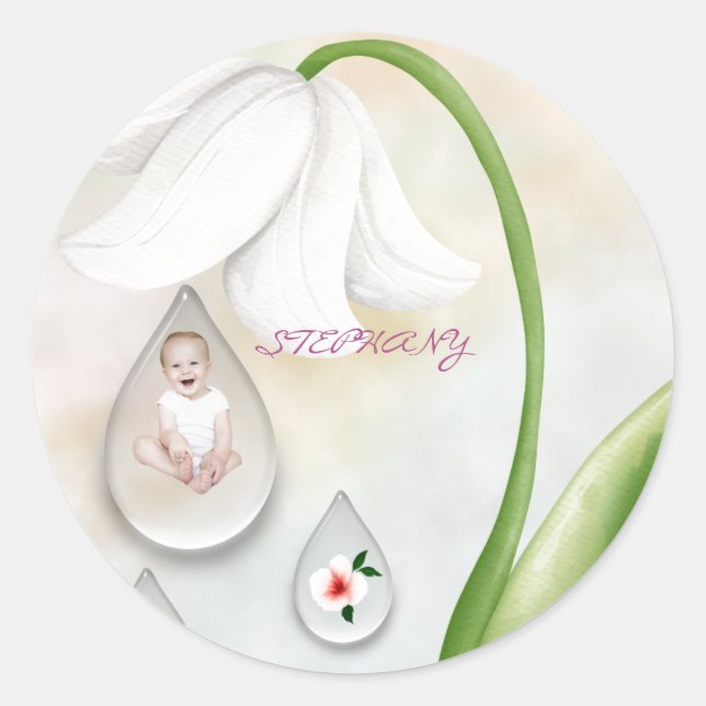  Fairy droplets round stickers  (Front)