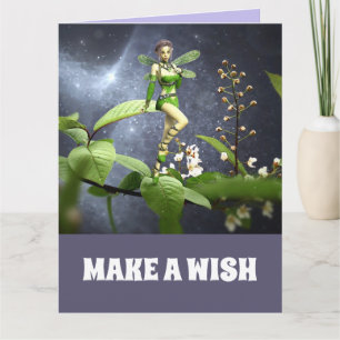 FAIRY ELF GIRL FOREST BIRTHDAY Greeting Card