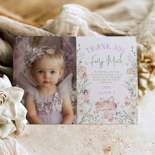 Fairy Enchanted Birthday Photo Thank you card