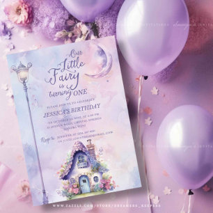Fairy Enchanted Garden Pink Purple Birthday Invitation