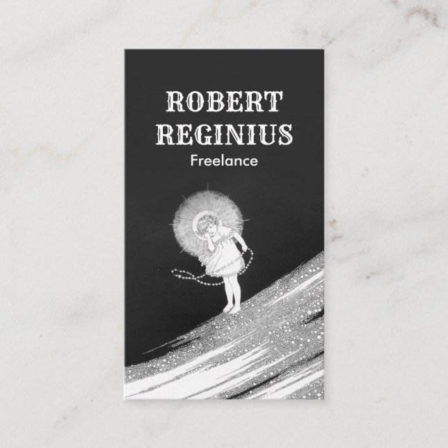 Fairy Fairyland Vintage Art Business Card (Front)