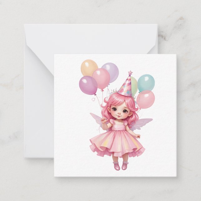 Fairy Fantasy Birthday Note Card (Front)