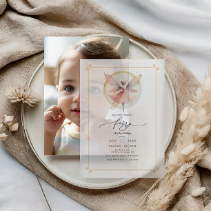 Fairy First 1st Birthday Party Vellum Invitations