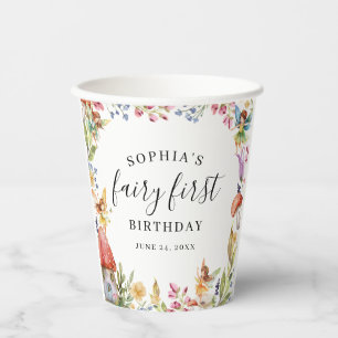 Fairy First Birthday 1st Birthday Paper Cups
