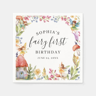 Fairy First Birthday 1st Birthday Paper Napkin