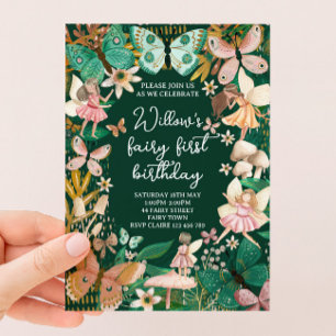 Fairy First Birthday 1st Invitation