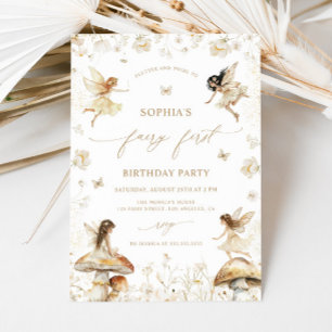 Fairy First Birthday Boho Invitation