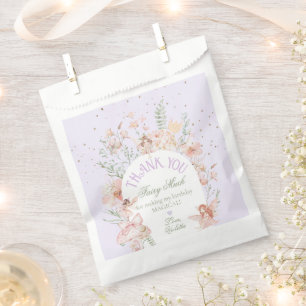 Fairy First Birthday Enchanted garden Lilac Favour Bag