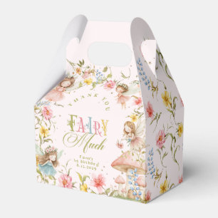 Fairy First Birthday Enchanted Garden Thank you Favor Box