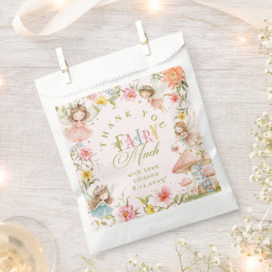 Fairy First Birthday Enchanted Garden Thank you Favour Bag