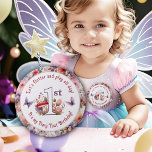 Fairy First Birthday Fairycore Birthday Girl 4 Inch Round Button<br><div class="desc">Celebrate your little one's special day with our charming Fairy First Birthday Button. Featuring the playful phrase "Let's flutter and play all day, It's my fairy first birthday!" this button showcases the whimsical floral mushroom number "1st" design in the centre, surrounded by delicate butterflies. The enchanting watercolor floral texture background...</div>