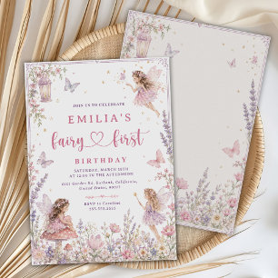 Fairy First Birthday Invitation Enchanted Garden