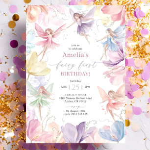 Fairy First Birthday Invitation, Fairy Invitation