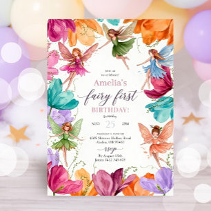 Fairy First Birthday Invitation, Fairy Invitation